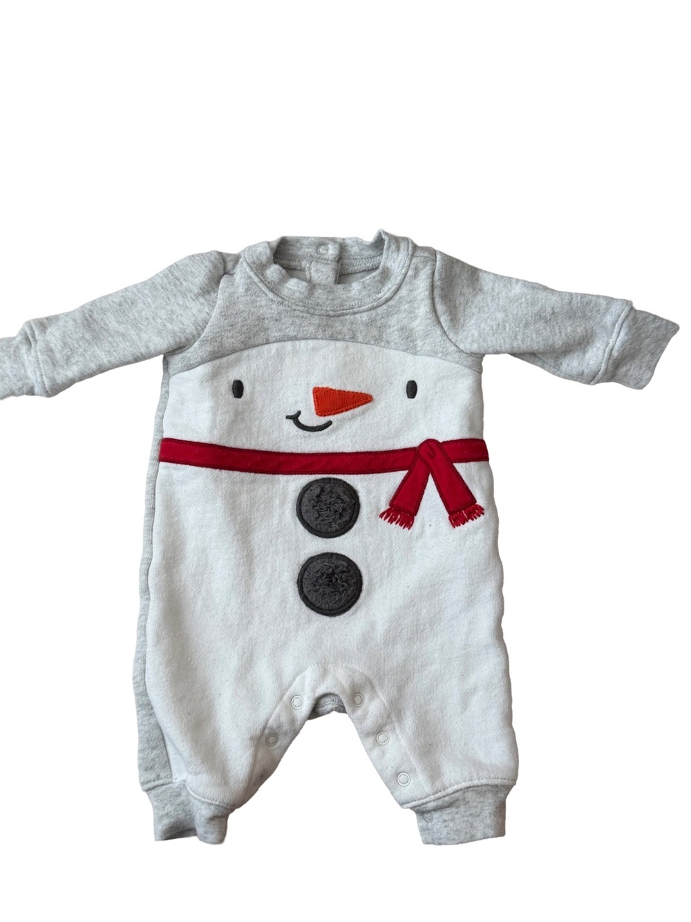 Gymboree Holiday Snowman Romper NB VGUC Christmas Baby One Piece